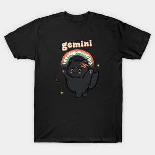 gemini black kitty i don’t give a sh!t T-Shirt